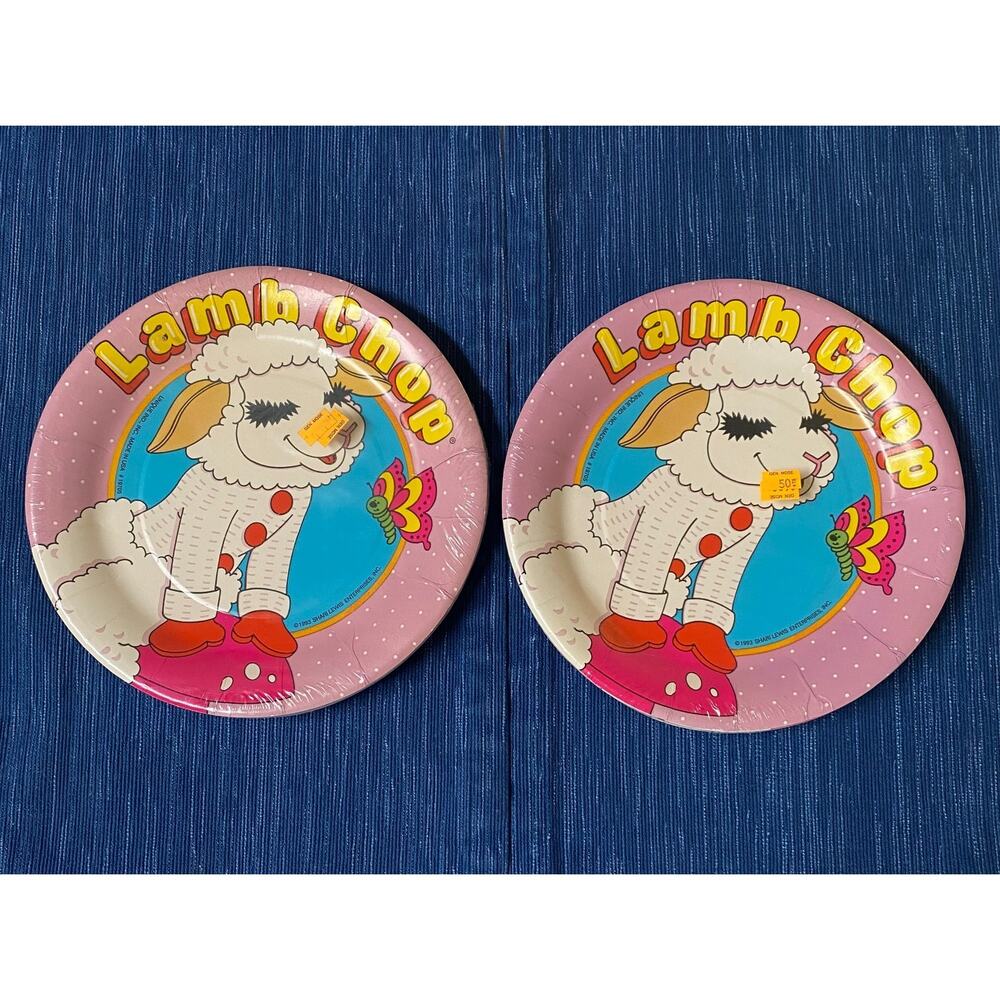 16 Sealed Lamb Chop 1993 Birthday Party Paper Plates Shari Lewis Puppet Vintage
